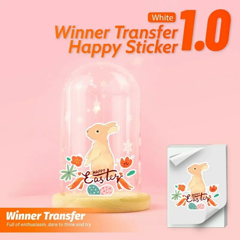 Winnertransfer branco feliz adesivo para placa móveis telefone artigos de papelaria domésticos suprimentos decorativos adesivos para vidro