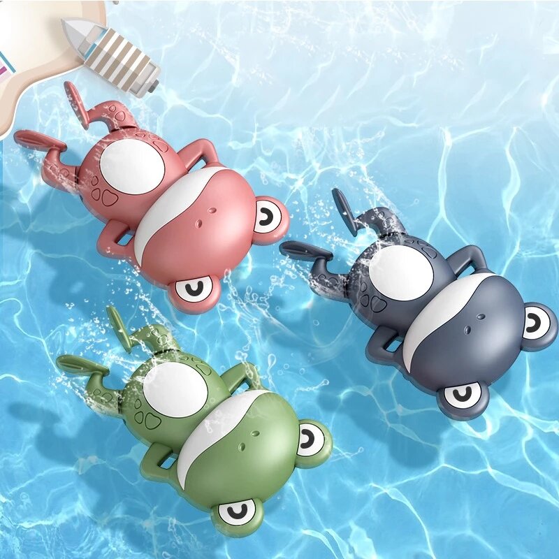 赤ちゃんのおもちゃ入浴アヒル漫画動物クジラカニ水泳プール水再生ゲームチェーン時計じかけのお風呂の玩具