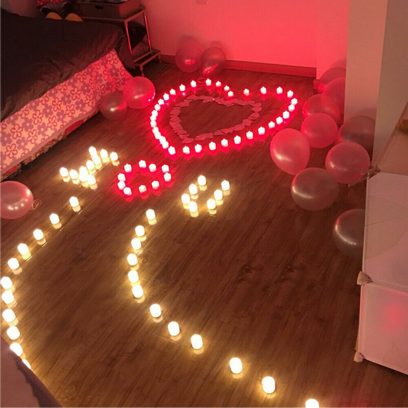 LED 촛불 빛 배터리 전원 발렌타인 데이 홈 파티 전자 촛불 빛 휴일 장식 밤 빛