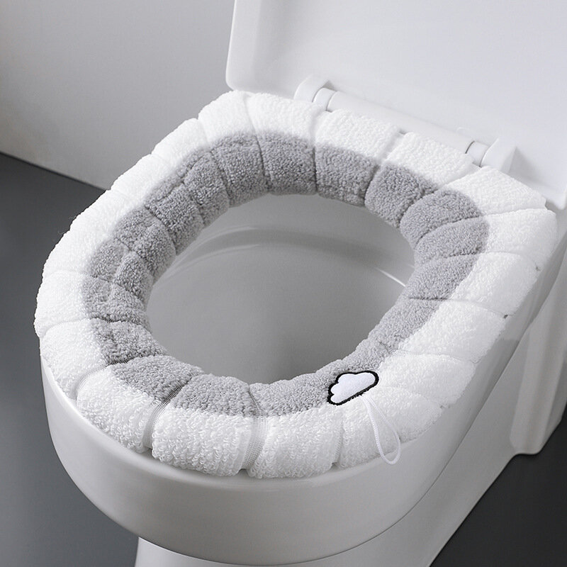 2856 engrossado de pelúcia o-tipo quente toalete coxim universal toalete reutilizável inverno assento de toalete almofada de assento de toalete capa