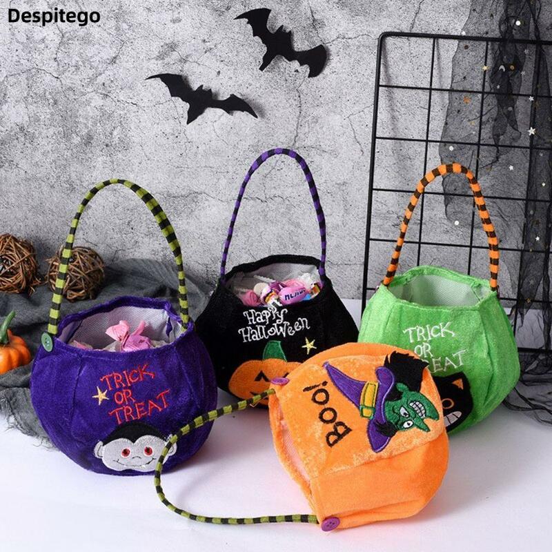 Sacchetto di caramelle di Halloween Haloween Pumpkin Witch Black Cat Handbag dolcetto o scherzetto sacchetto regalo per bambini favore Happy Halloween Party Decor