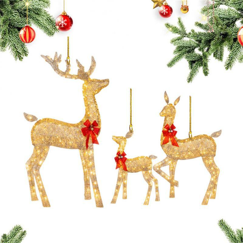 2023 год, лось, яркий большой наружный Рождественский олень, украшение для дома, светодиодный домашний декор, украшение для сосновой комнаты