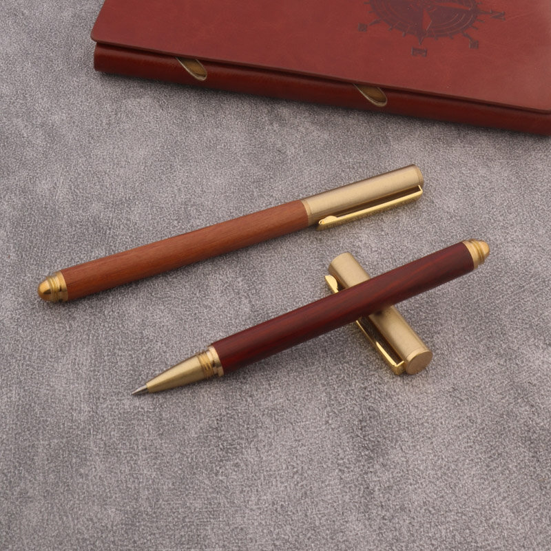 Bolígrafo de rodillo de latón de alta calidad, rotuladores de tinta de ébano para oficina, material escolar, novedad