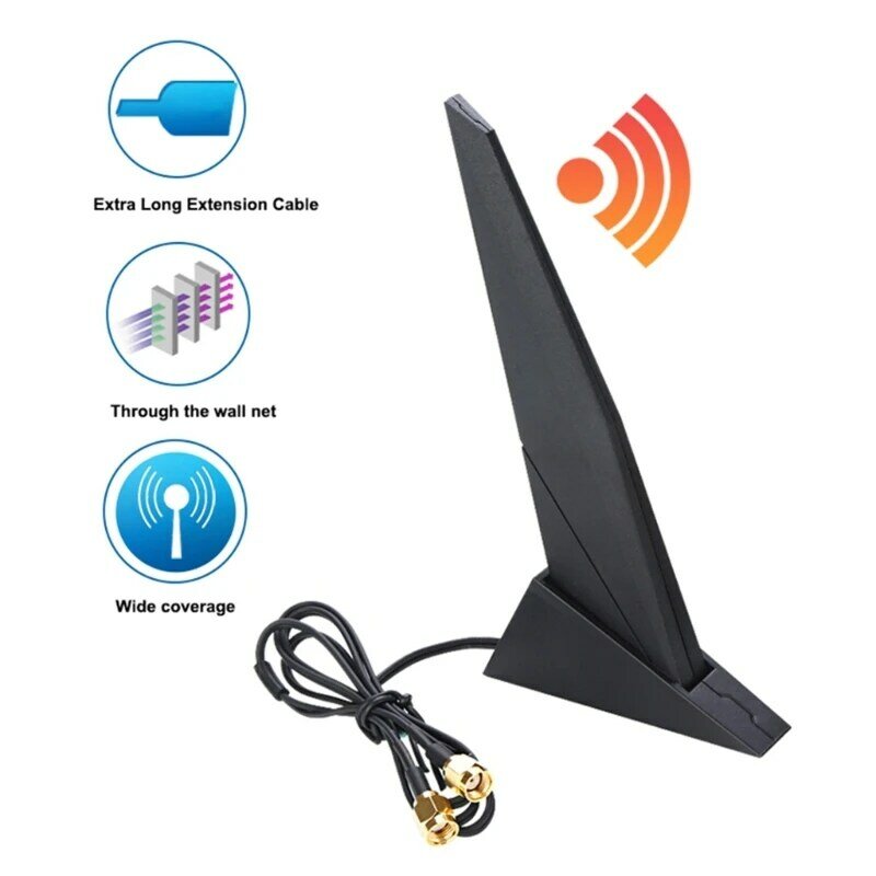 2T2R Original Wifi6e Magnetic Antenna Tri-Band + Extension Cable for Z390 Z490 Dropship
