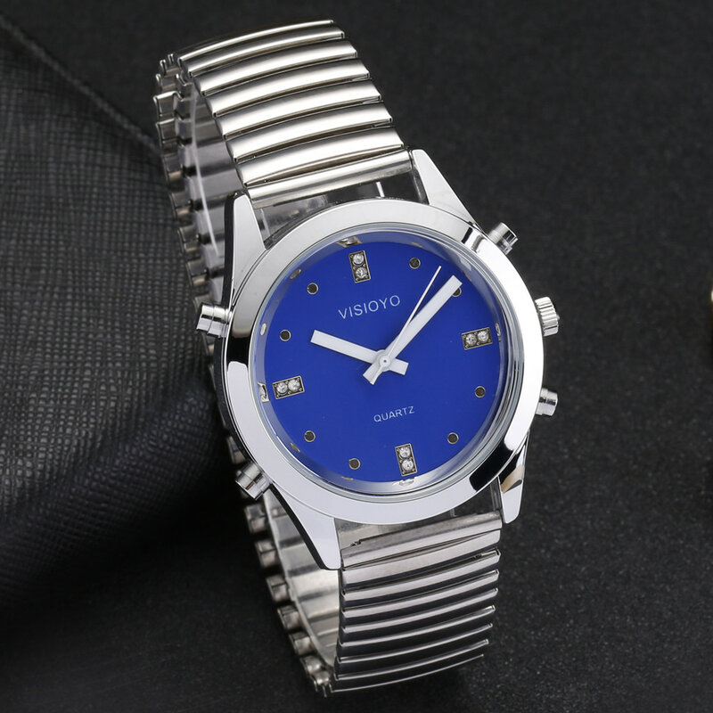 Arabski zegarek z funkcją alarmu, niebieska tarcza