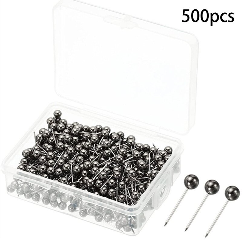480 Stuks Balvormige Pushpins Kaart Pins voor Kurk Boord, Metallic Naaispelden voor Stof Kleding DIY Naaien Ambachten