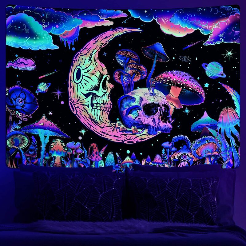 Van Gogh Star Sky arazzo fluorescente Mandala estetico sulla parete appeso panno Trippy arazzi Home Room decorazione psichedelica