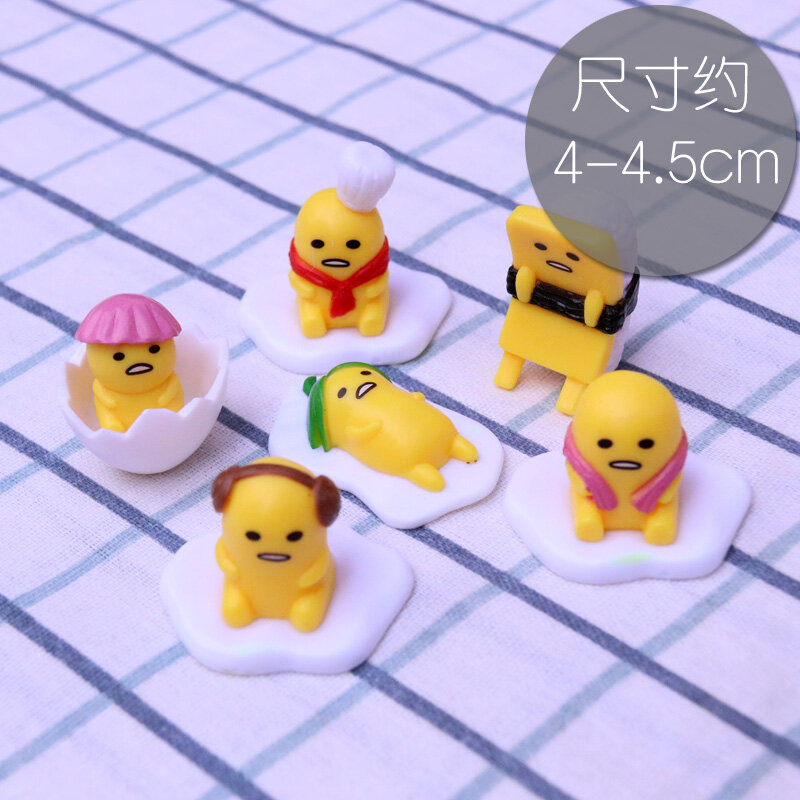 Oeufs paresseux jaune d'anime japonais Gudetamas pour enfants, petite boîte ennemi Figurines, beurre, Auckland, décoration de table et de voiture, cadeaux