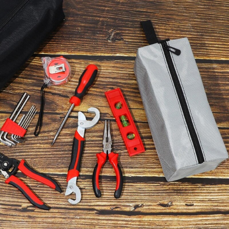 Bolsas ferramentas com zíper lona durável, organizadores versáteis bolsa ferramentas, bolsa ferramentas chave