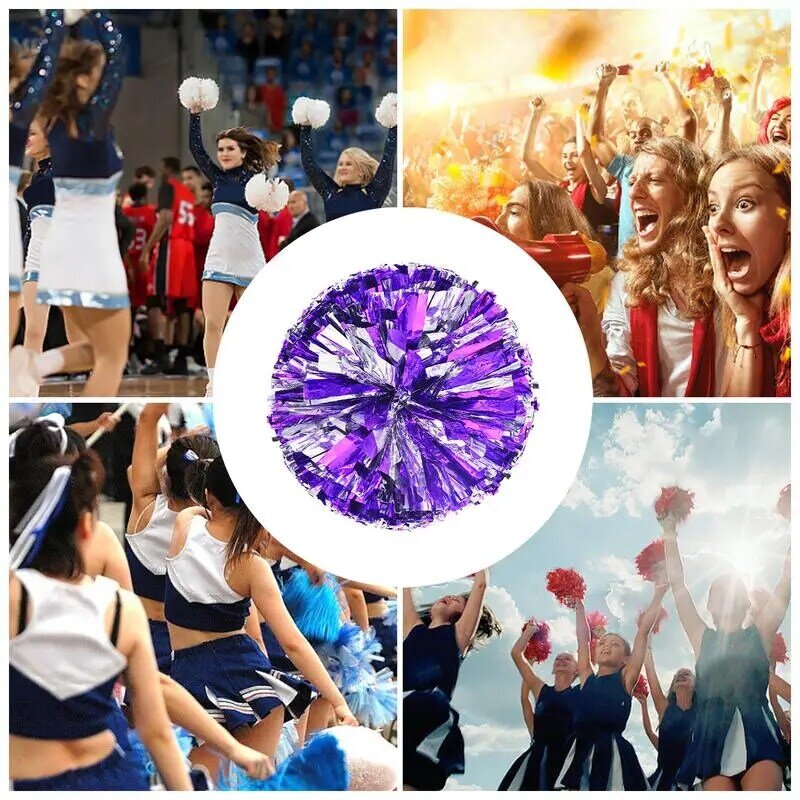 Handheld Cheerleading Pom Poms para Crianças e Adultos, Cheerleader Pompoms, Competição de Música Escolar, Decoração do Partido