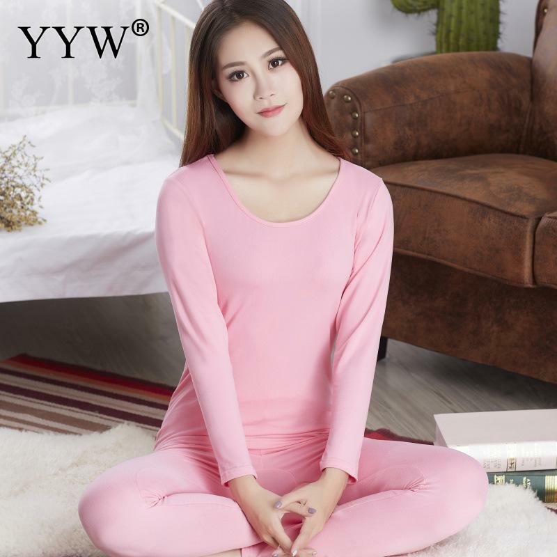 2023 Long Johns Thermal Underwear Sets Winter Women Clothes Warm Lingerie Long-Sleeved Trousers 2 Pieces Seamless Thermal Pants