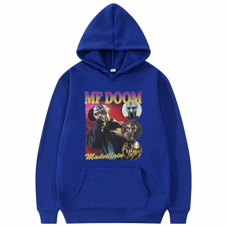Raper Mf Doom Madvillain wydruk graficzny bluza z kapturem męska moda bluza oversize mężczyzn kobiety Hip Hop Vintage bluzy Streetwear