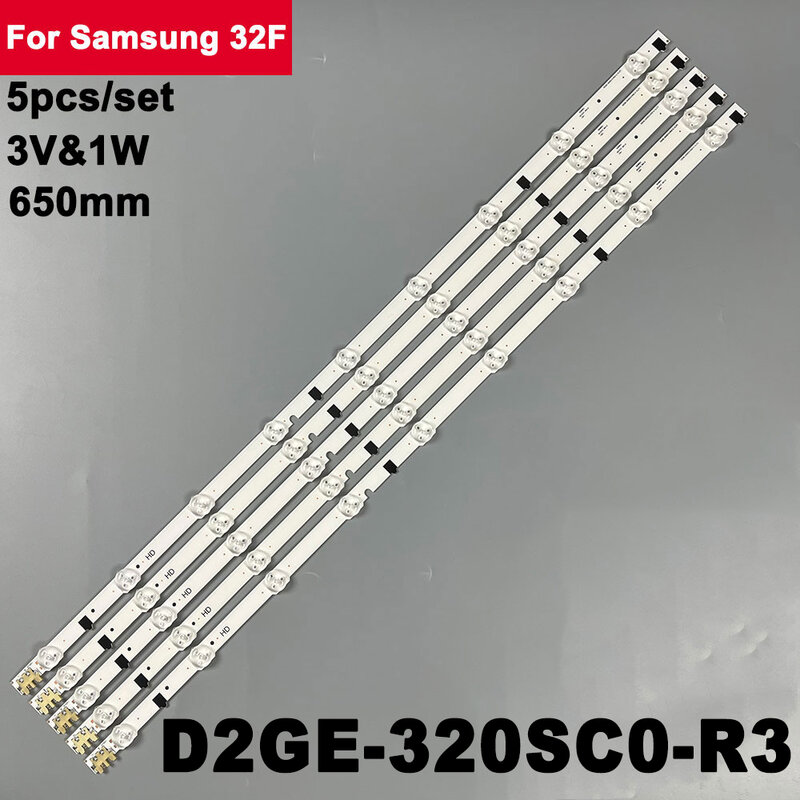 Samsung用LEDバックライトストリップ,32f,9led,d2ge,320sc0,r3,un32f5000agxzb,un32f5000agxpr,un32f5000agxpe,32f5000fxzx,650mm, 5個