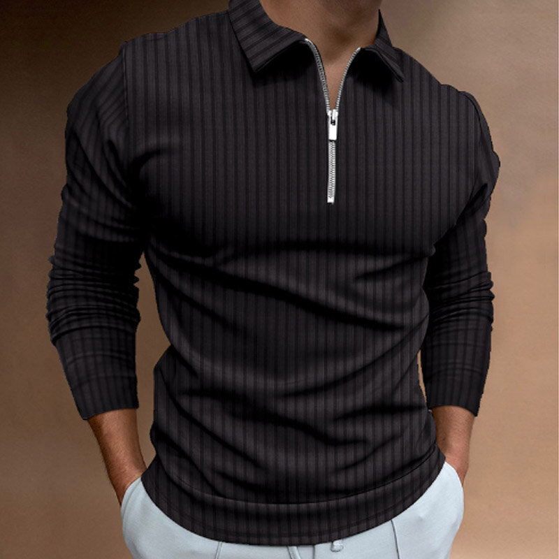Camiseta de manga longa masculina, camisa casual 3D, camisa polo diária, roupa de lapela popular, moda verão, nova