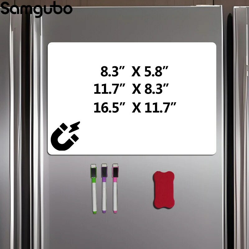 Tableau blanc magnétique effaçable pour réfrigérateur, A3, A4, A5, calendrier, licence hebdomadaire, cuisine, bureau, fournitures pour enseignants