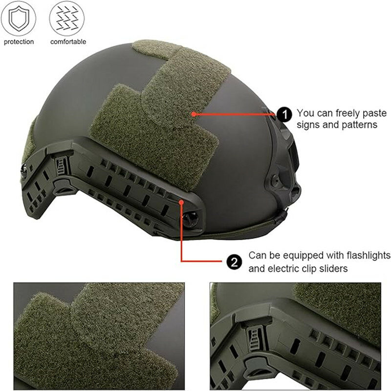 전술 헬멧 빠른 MH PJ Casco 에어소프트 페인트볼 전투 헬멧, 야외 스포츠 점프 헤드 보호 기어