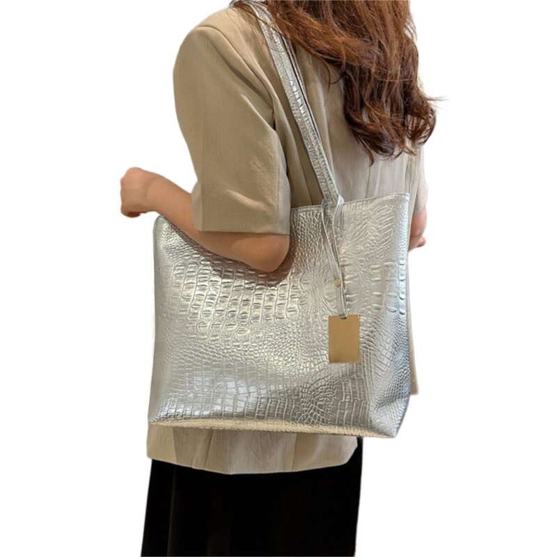 Женская сумка из искусственной кожи, кошелек, повседневная сумка, большая вместительная сумка на плечо, сумка для покупок, сумка