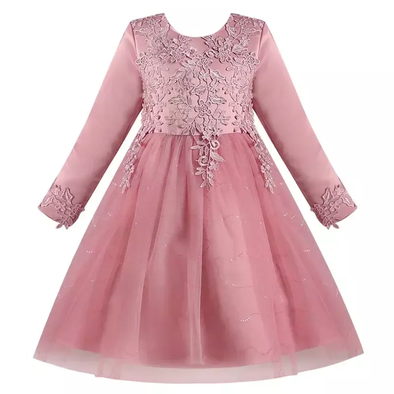 女の子のための長袖のふわふわのスカート,透明なドレス,プリンセス服,ホストの服,新しい春のコレクション
