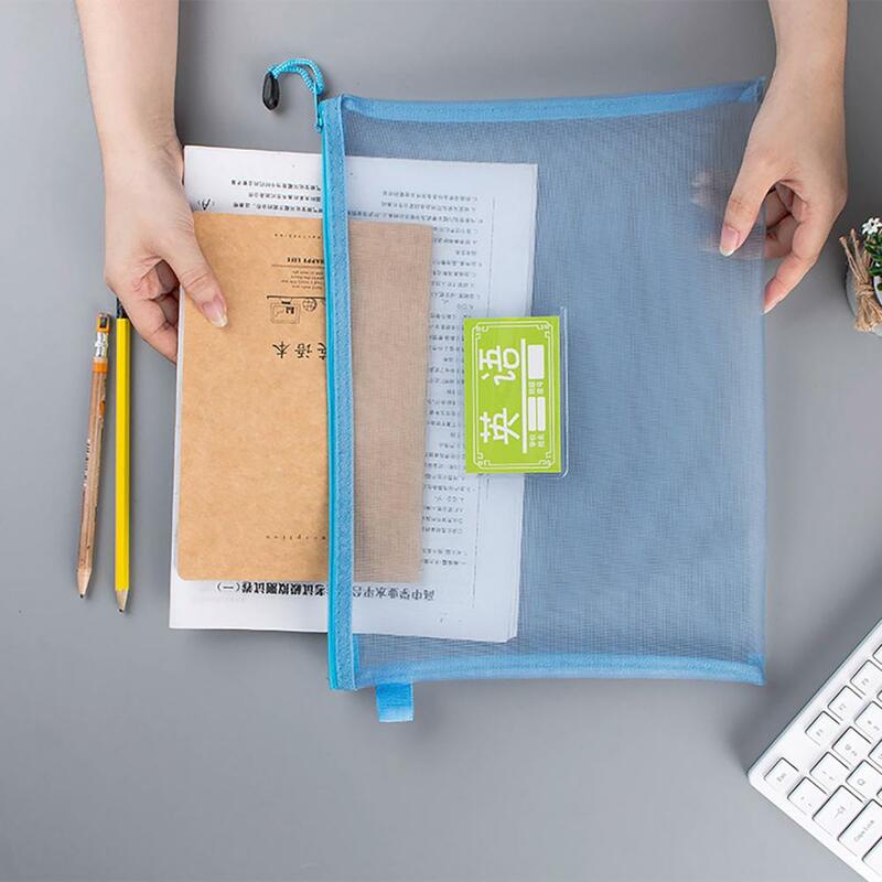 Tear-resistant File Holder Capacity Portable File Holder with Zipper for A4 Documents Transparent Organizing Bag for Office
