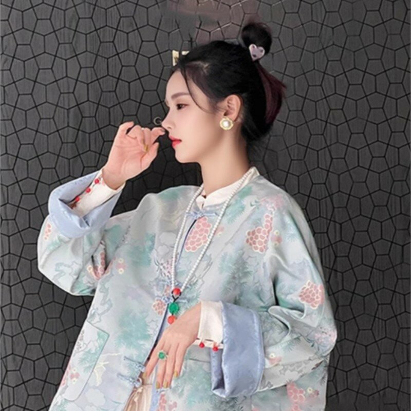 중국 스타일 짧은 여성 코트, 신상