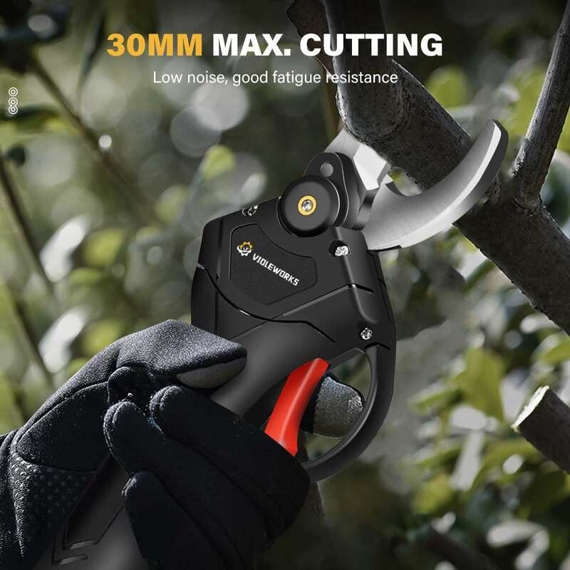 VIOLEWORKS 30mm 88V Cordless Pruner Pruning Shear Efficient Fruit Tree Bonsai Pruning Electric Tree Branches Cutter Landscaping
