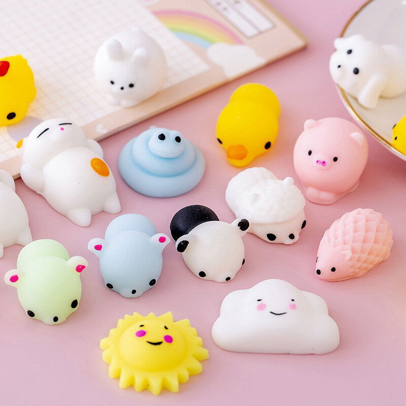 Mainan Fidget Mochi Hewan Lucu Lembut Mainan Sensorik Penghilang Stres untuk Dewasa 1 Buah