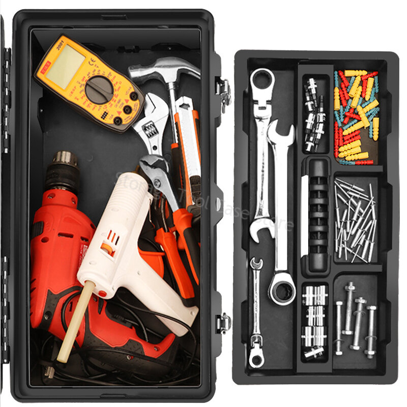 Caja de almacenamiento de herramientas multiespecificación, organizador de herramientas portátil de Metal, grado Industrial, vacío, grande