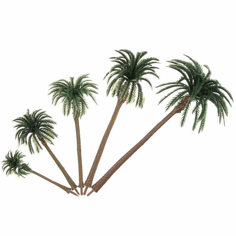 5 szt. Plastikowa palma kokosowa miniaturowe doniczki rzemiosło Bonsai mikro element dekoracji krajobrazu DIY wystrój modelu scenerii