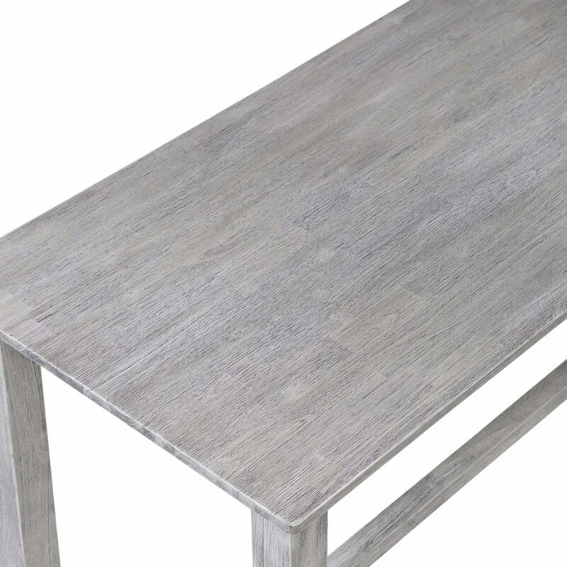 Bistro Bar Pub Table in Storm Gray, Wire-Brush Kitchen Counter Height Dining Table
