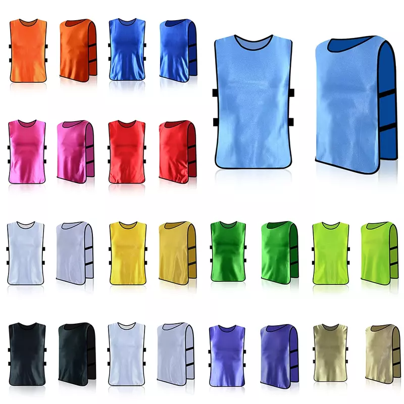 Poliéster Futebol Training Vest para adultos, camisas de futebol, esportes de equipe, plus size, Training Aids