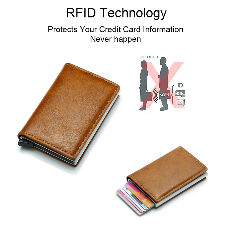 เคสอะลูมิเนียมบางคาร์บอนไฟเบอร์สำหรับผู้ชายกระเป๋าสตางค์ขนาดเล็กสำหรับกระเป๋าใส่บัตรเครดิตบัตร RFID เคสบัตรธนบัตรระบบอัตโนมัติแบบป๊อปอัพสีดำ2023