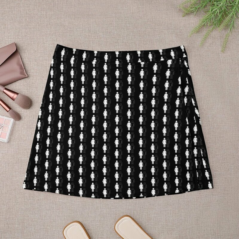 Minifalda para mujer, falda con patrón de amor interétnico (oscuro)