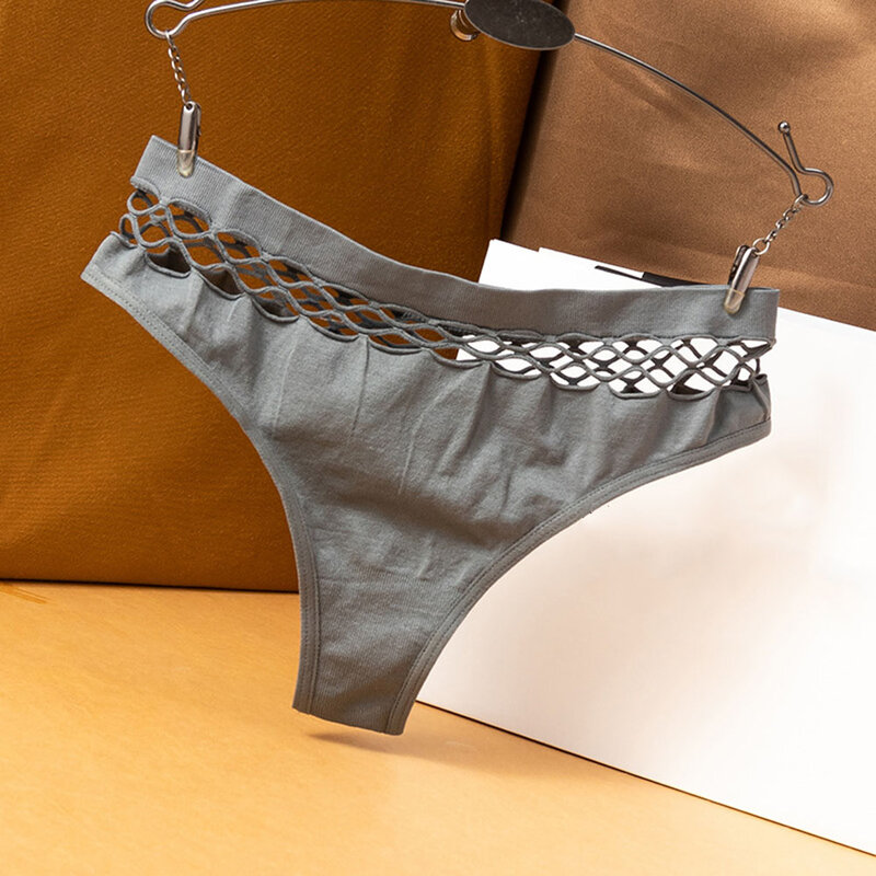 Celana dalam wanita G-string seksi, celana dalam berongga elastis pinggang rendah Ultra tipis bernafas