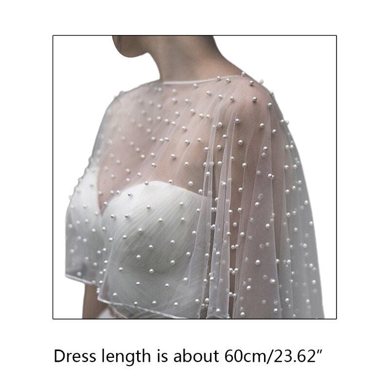 Pearl Beads Cape Shrugs Wedding Dress for Jacket Shawl Accessories for Bride