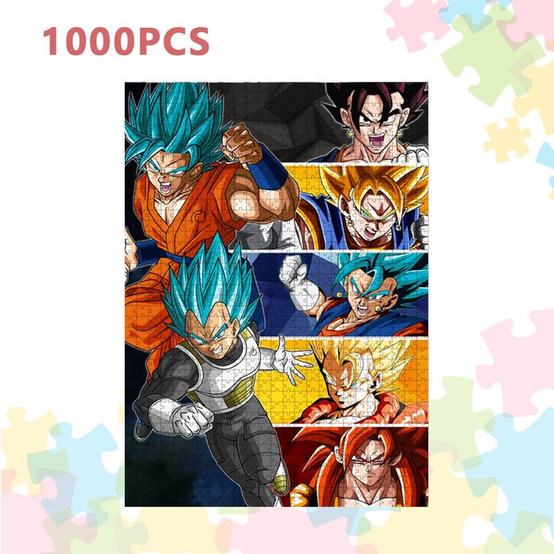 Bandai Dragon Ball Puzzles 300/500/1000 Pieces Jigsaw Puzzle Creative Pictures Educational Toys Fun Family Game for Kids Adults