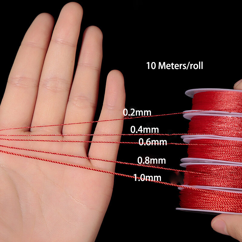 10 Meters 0.2mm 0.4mm 0.6mm 0.8mm 1.0mm Nylon Cord Rope Silk Beading DIY Bracelet Jewelry Sewing Thread Polyester Cord
