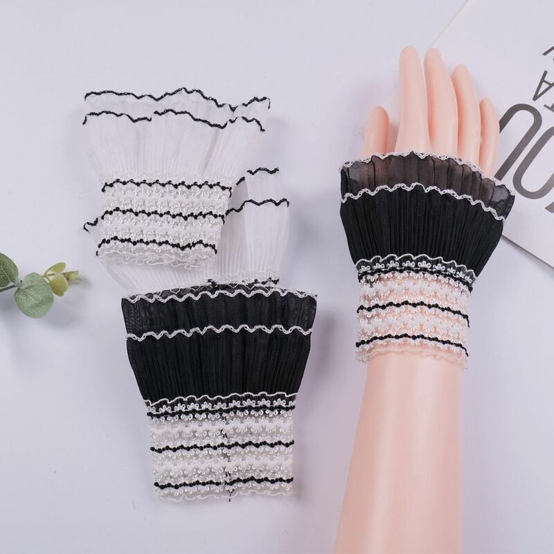 Lace Fake Sleeve Sweater Decorative Lace Cuffs Detachable Sleeve Cuffs Spring Autumn