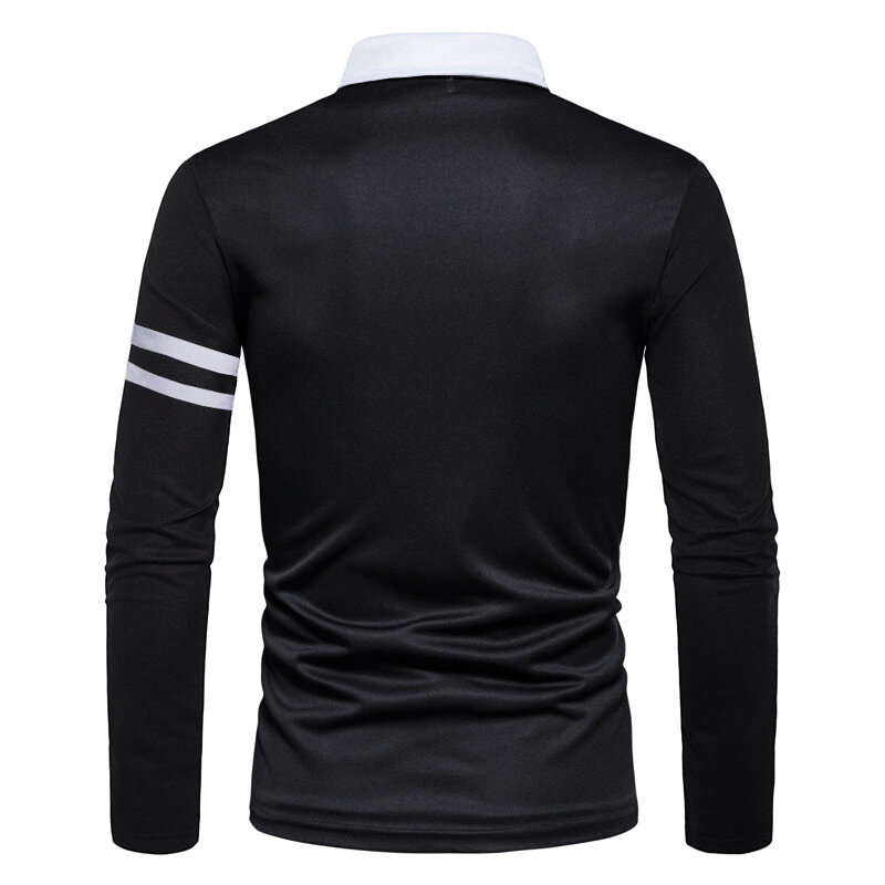 2024 New Men's Long sleeved Polo Shirt Fashion Casual Slim Fit Top