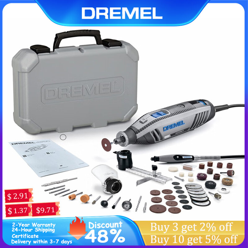 DREMEL-amoladora eléctrica de velocidad Variable, herramienta rotativa de 4250-175 rpm, 50 piezas, accesorios de herramientas multiusos, bolígrafo de grabado, 5000 W