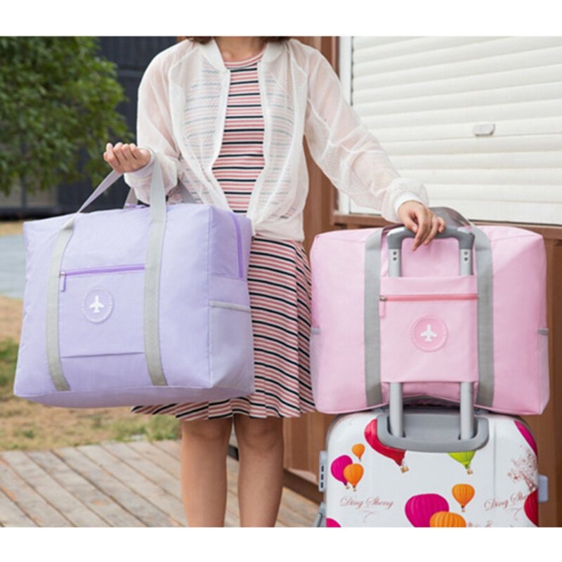 Утолщенная нейлоновая складная дорожная сумка, женская сумка на молнии для багажа, сумка для хранения одежды, органайзер, женская сумка, движущиеся сумки