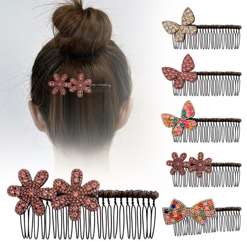 Inserted Rhinestone Hair Comb Cute Rhinestone Fragmented Styling Hair Accessories Hair Comb Broken Women Claw Hair S1N9