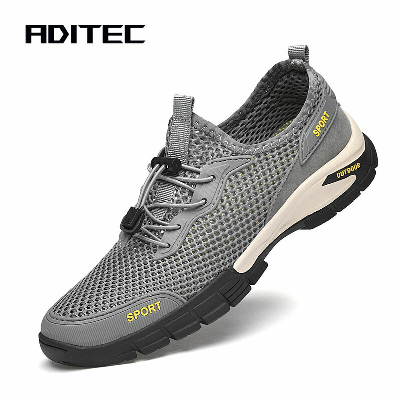 Outdoor quick drying shoes, rubber soles non-slip design of hiking shoes, suitable for men's breathable sports shoes