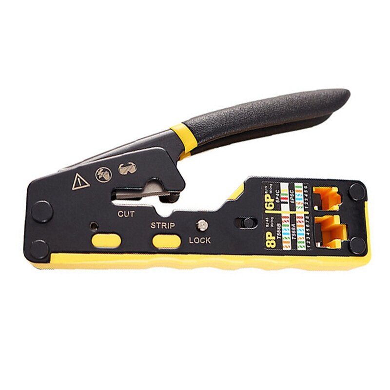 8P6P Network Cable Crimping Tool CAT.6 Modular Crimping Device Wire Stripper Ethernet Cable Connection Tool Kit