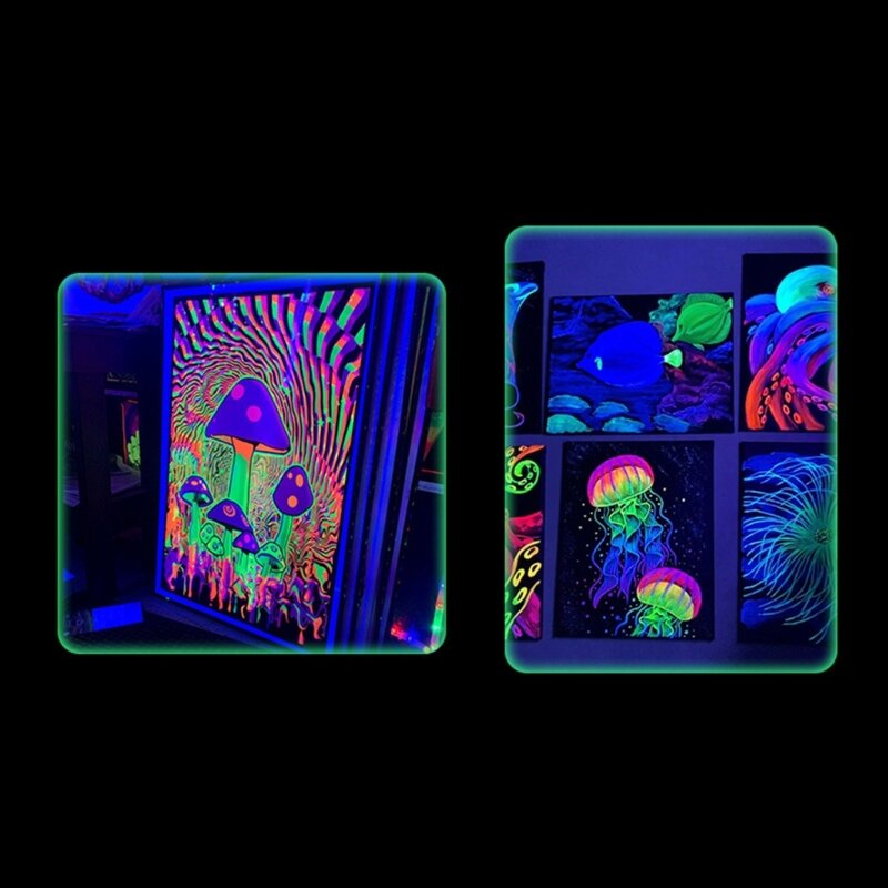Glow in The Dark Acrylic Paint Blacklight Reactive Fluorescent Paint for Rock