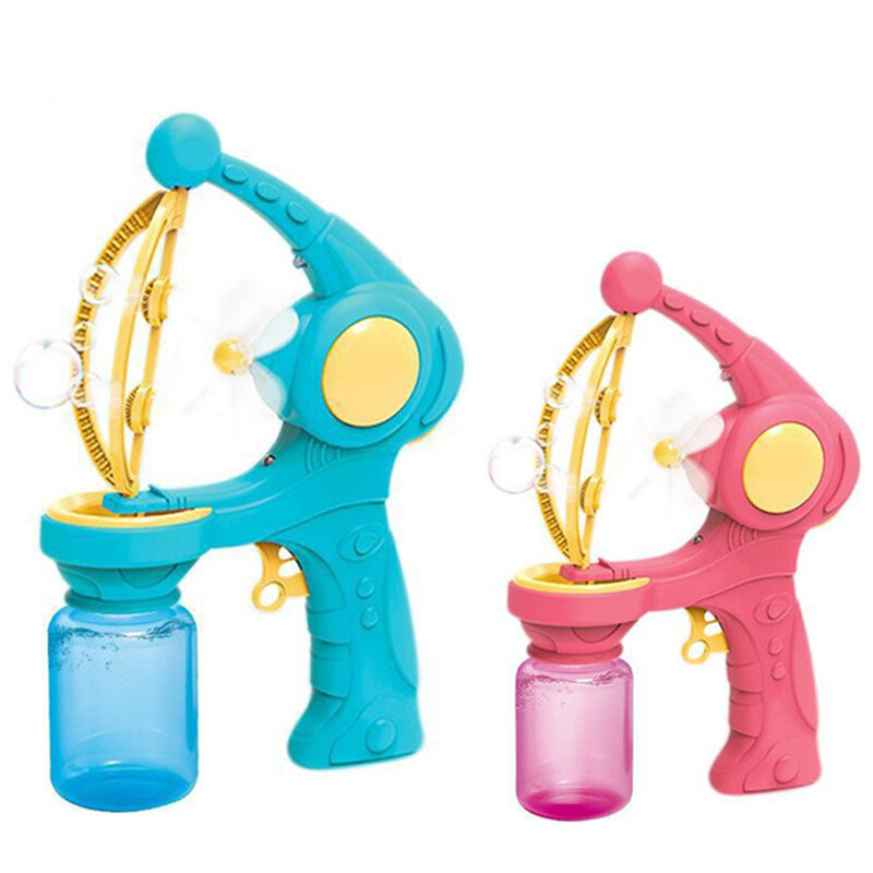Nowy duży pistolet bąbelkowy dzieci automatyczne maszyny bąbelkowe Cartoon fani bąbelki ekspres maszyna bańki mydlane dmuchawy zabawki do zabawy na zewnątrz
