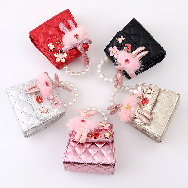女の子のためのビーズのハンドバッグ,ジッパー付きの小さなバッグ,ピンクの財布,クラシックなファッション,新製品