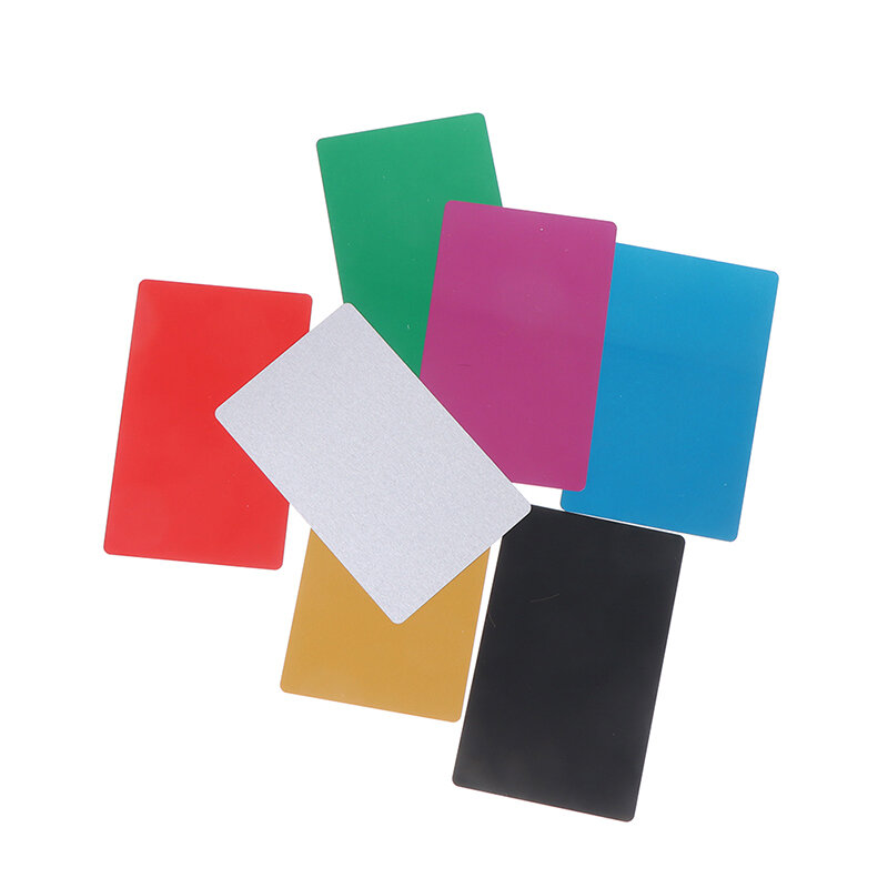 Tarjeta de visita de Metal en blanco, Kit de tarjetas de visita de impresión láser, aleación de aluminio, bricolaje, 0,2mm, 10 unidades