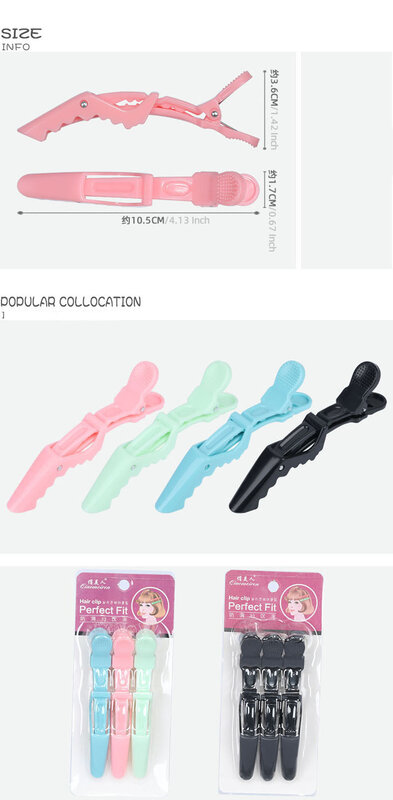 1/3pcs Colorful Alligator Hair Clips Clamps Hairdressing Professional Salon Hair Grip Crocodile Hairpins Hair Barber Accessories