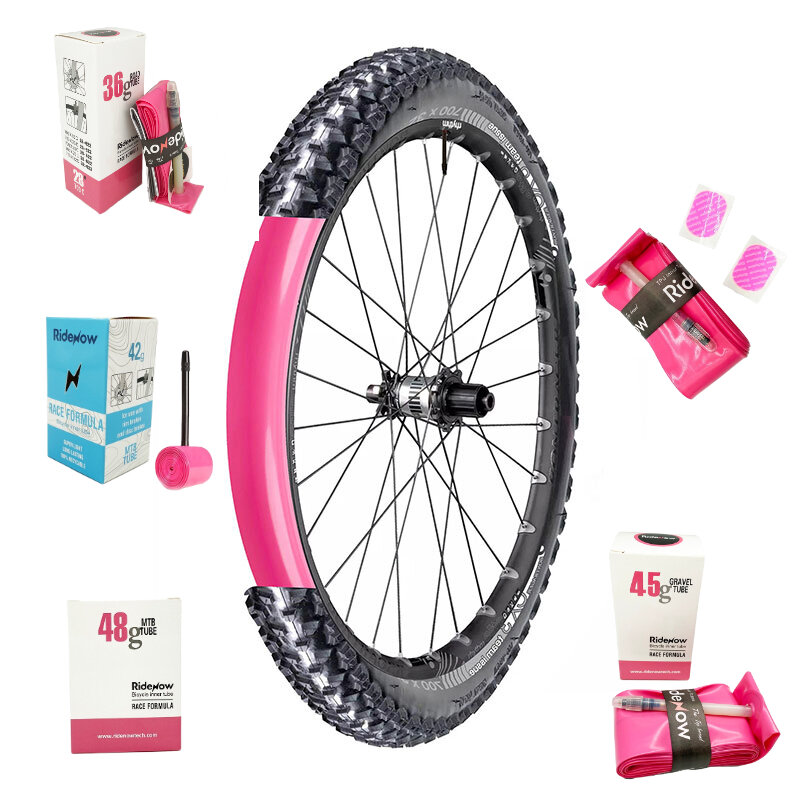 RideNow-TPU ultraleve pneu de bicicleta com kit de remendo, tubo interno, cascalho MTB, 700C, X18, 23, 25, 28, 32, 35, 37, 40C, 26, 27,5, 29 Polegada