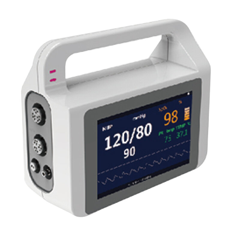 Monitor veterinario para pacientes, pantalla táctil portátil de 5 y 7 pulgadas, opcional para capnografo ETCO2, IBP, Montior